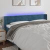 vidaXL T&ecirc;te de lit &agrave; LED Bleu fonc&eacute; 163x16x78/88 cm Velours