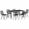 vidaXL Ensemble de salle &agrave; manger pour jardin 7 pc Noir