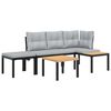 vidaXL Ensemble de banc de jardin avec coussins 4 pcs noir
