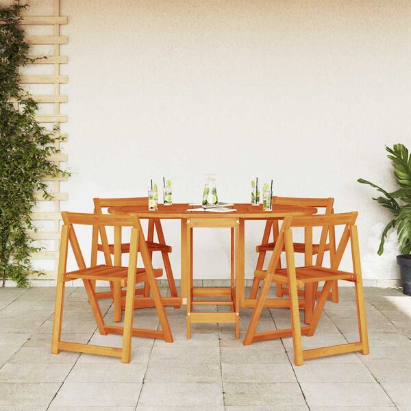 vidaXL Table de Jardin 5 pcs Marron 110 x 60 x 72 cm