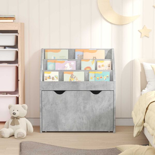 vidaXL Biblioth&egrave;que pour enfants Gris b&eacute;ton 60 x 29,5 x 69 cm