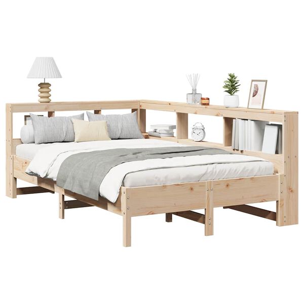 vidaXL Lit biblioth&egrave;que sans matelas 140x200 cm bois massif de pin