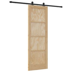 vidaXL Porte coulissante Naturel et noir 73,5 x 211 cm