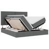 vidaXL Lit de Rangement avec t&ecirc;te de lit Gris fonc&eacute; 200 x 200 cm Tissu