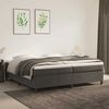 vidaXL Sommier &agrave; lattes de lit et matelas Gris fonc&eacute; 200x200cm Velours