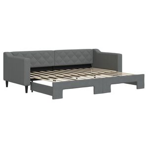 vidaXL Lit de jour avec gigogne sans matelas gris fonc&eacute; 80x200 cm