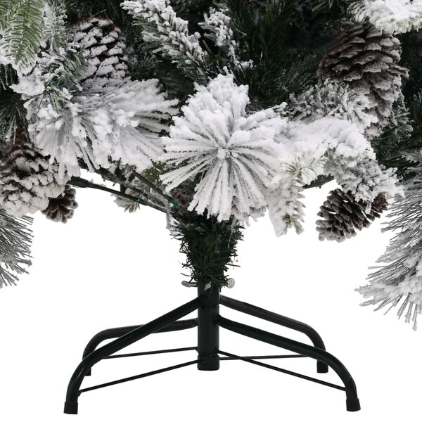 vidaXL Sapin de No&euml;l &agrave; flocons de neige et pommes de pin 225 cm PVC/PE