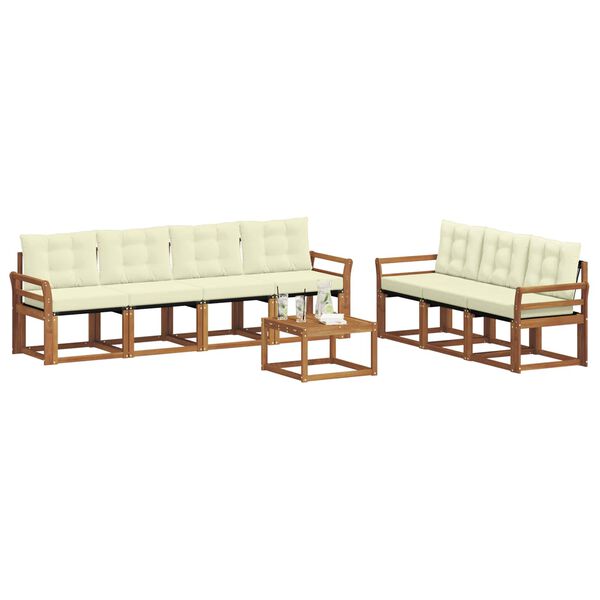 vidaXL Ensemble de canap&eacute;s d'ext&eacute;rieur 8 pcs Naturel et Cr&egrave;me
