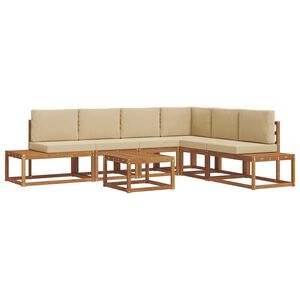 vidaXL Ensemble de canap&eacute;s d'ext&eacute;rieur 7 Pi&egrave;ce Naturel et Beige