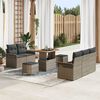 vidaXL Ensemble de canapé de jardin 8 pcs Gris polyrotin