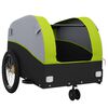 vidaXL Remorque de vélo noir et vert 30 kg fer