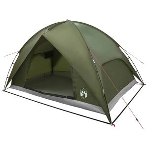 vidaXL Tente de camping avec un abri imperm&eacute;able 4 personne Vert olive