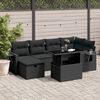 vidaXL Salon de jardin 7 pcs avec coussins noir r&eacute;sine tress&eacute;e