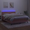 vidaXL Sommier &agrave; lattes de lit avec matelas et LED Rose 140x190 cm