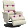 vidaXL Fauteuil inclinable de massage et repose-pieds cr&egrave;me similicuir