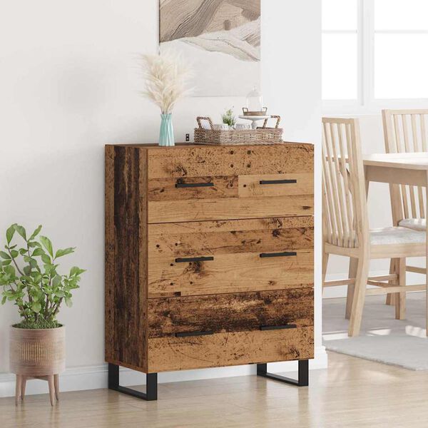 vidaXL Buffet Bois Ancien 69,5 x 34 x 90 cm Bois d'ing&eacute;nierie et fer