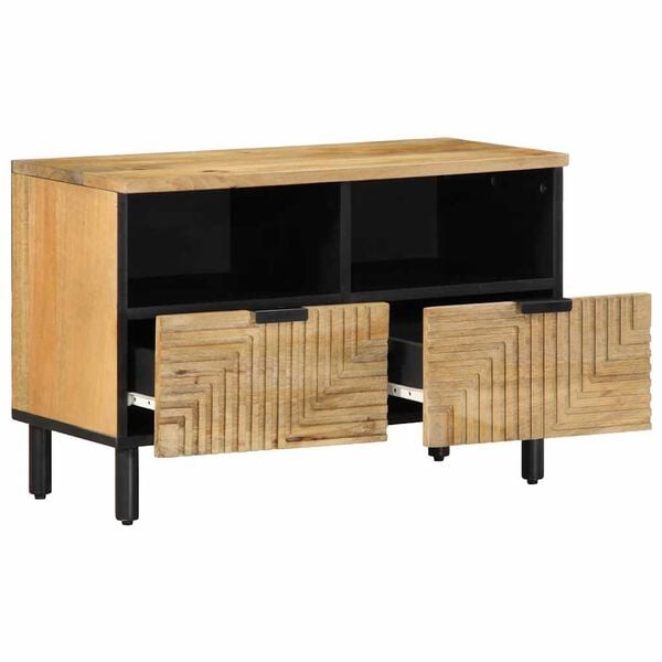 vidaXL Meuble TV marron 70x33x46 cm bois massif de manguier