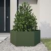 vidaXL Jardini&egrave;re vert olive hexagone 104x90x45 cm acier