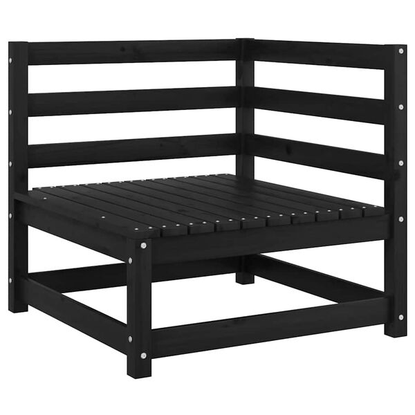 vidaXL Canap&eacute; d'angle de jardin coussins anthracite Bois de pin massif