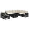 vidaXL Ensemble de canap&eacute; de jardin 10 pc Noir et blanc cr&egrave;me