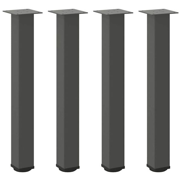 vidaXL Pieds de table console 4 pi&egrave;ces Anthracite 72-74 cm Acier