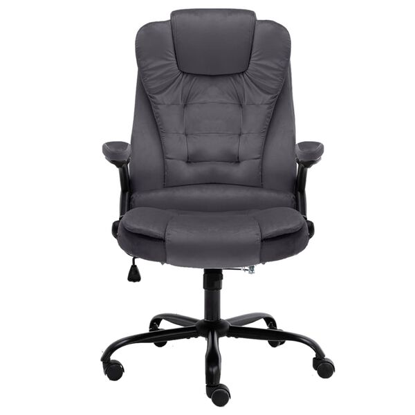 vidaXL Chaise de bureau Gris fonc&eacute; Velours