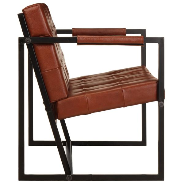 vidaXL Canap&eacute; &agrave; 2 places Marron Cuir de ch&egrave;vre v&eacute;ritable