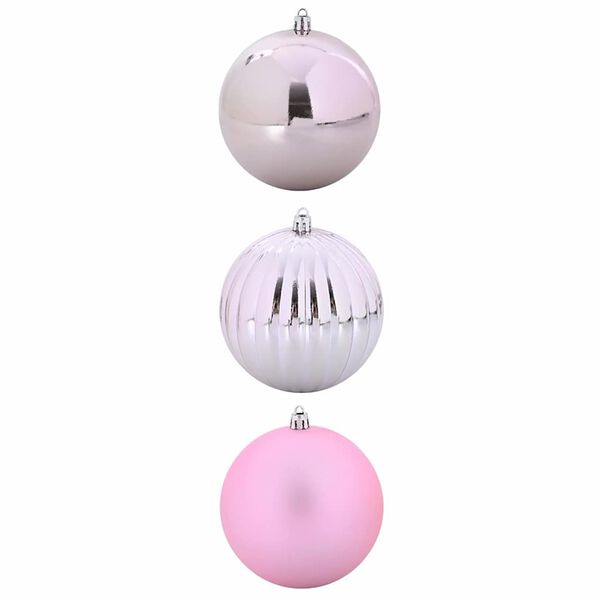 vidaXL Ensemble de Boules de No&euml;l XXL 3 pcs Rose Plastique