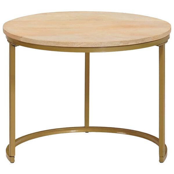 vidaXL Tables basses gigognes 3 pcs Bois de mangue massif et acier