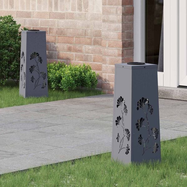 vidaXL Lumi&egrave;re de chemin LED solaire 2 pcs Anthracite