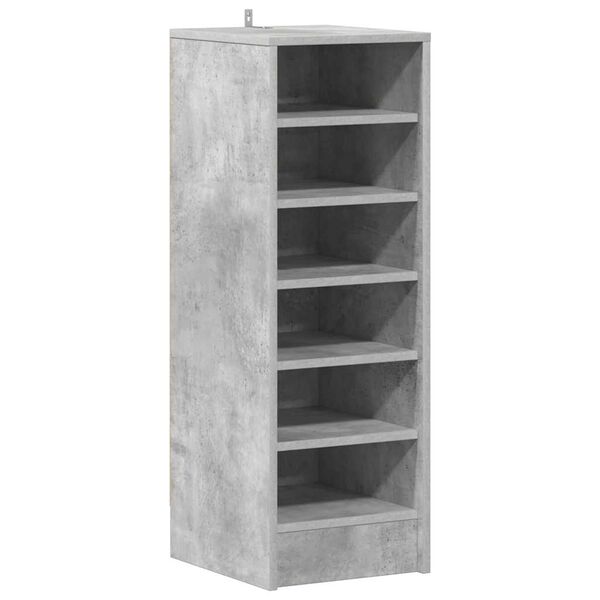vidaXL Armoire &agrave; chaussures Gris b&eacute;ton 31,5x35x90 cm Bois d'ing&eacute;nierie