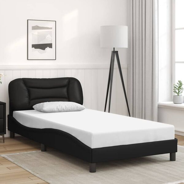 vidaXL Cadre de lit sans matelas Hvar noir 100x200 cm similicuir