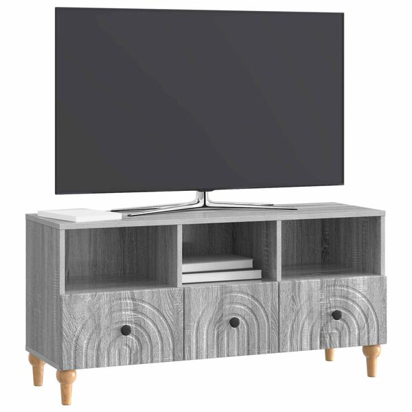 vidaXL Meuble TV Gris Sonoma 102 x 34,5 x 50 cm Bois d&rsquo;ing&eacute;nierie