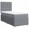 vidaXL Sommier &agrave; lattes de lit avec matelas Gris clair 90x200 cm Tissu