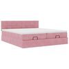 vidaXL Cadre de lit ottoman avec matelas rose 180x200 cm velours
