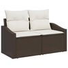 vidaXL Ensemble de canap&eacute; de jardin avec coussin 9 pcs Marron et Cr&egrave;me