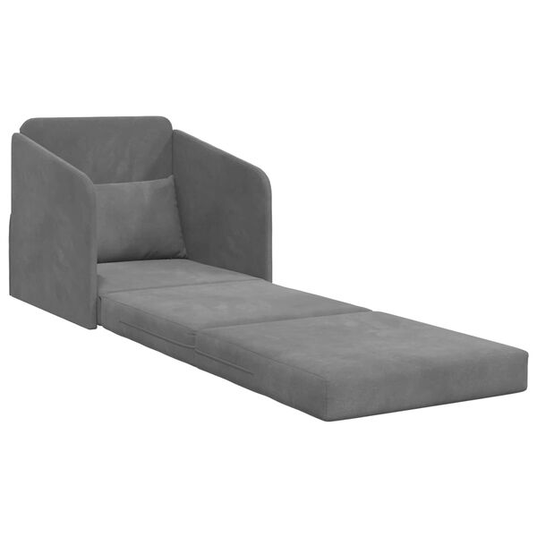 vidaXL Canap&eacute;-Lit Gris fonc&eacute; 65 x 80 x 83 cm Velours