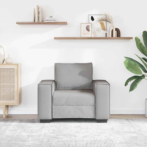 vidaXL Canap&eacute; Fauteuil Gris Nuage 60 cm Tissu