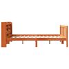 vidaXL Cadre de lit et t&ecirc;te de lit sans matelas cire marron 135x190 cm