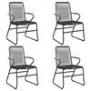 vidaXL Chaises de jardin lot de 4 noir 58x59x85,5 cm rotin PVC
