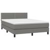 vidaXL Sommier &agrave; lattes de lit avec matelas Gris fonc&eacute; 140x190cm Tissu