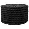 vidaXL Corde en coton 24 mm 25 m Noir 100% Coton