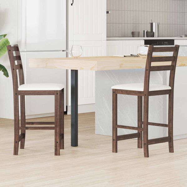vidaXL Chaises de salle &agrave; manger 2 pcs Marron Clair