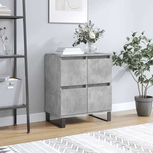 vidaXL Buffet Gris béton 60x35x70 cm Bois d'ingénierie