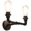 vidaXL Lampe murale &agrave; 2 voies Noir 2 ampoules E27