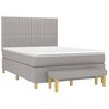 vidaXL Sommier &agrave; lattes de lit avec matelas Gris clair 140x190cm Tissu