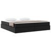 vidaXL Lit avec rangement et matelas avec matelas 2 pcs Noir Cuir