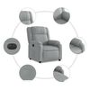vidaXL Fauteuil inclinable &eacute;lectrique Gris clair Tissu
