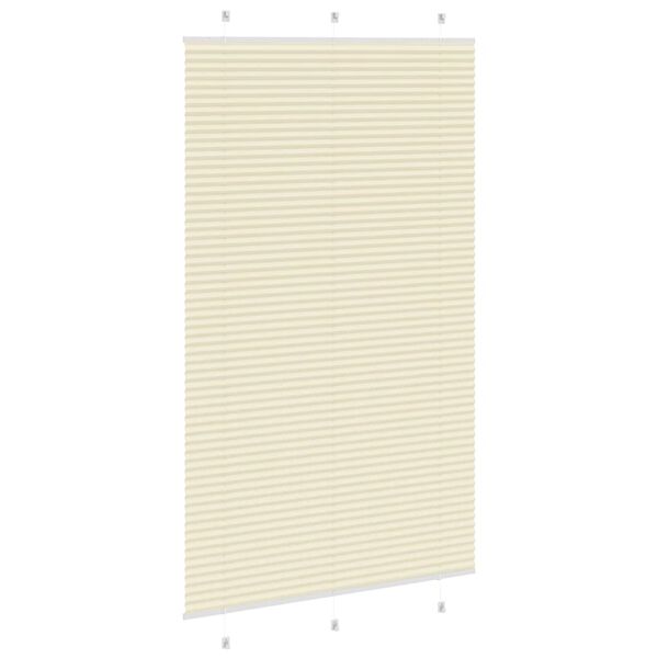 vidaXL Store pliss&eacute; cr&egrave;me 115x200cm largeur du tissu 114,4cm polyester