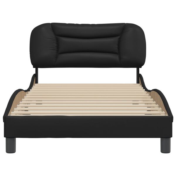 vidaXL Cadre de lit sans matelas Hvar noir 100x200 cm similicuir